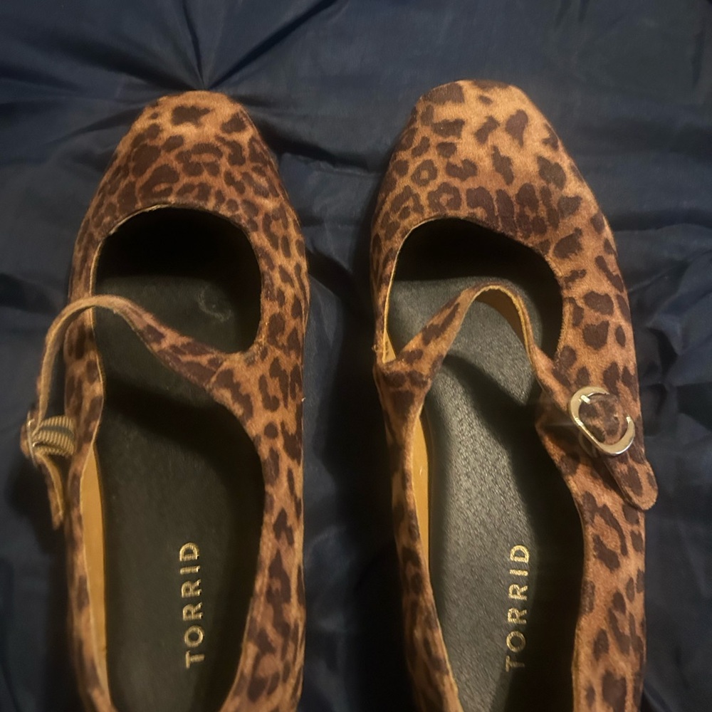torrid Leopard Print Mary Jane Flats - tan & black